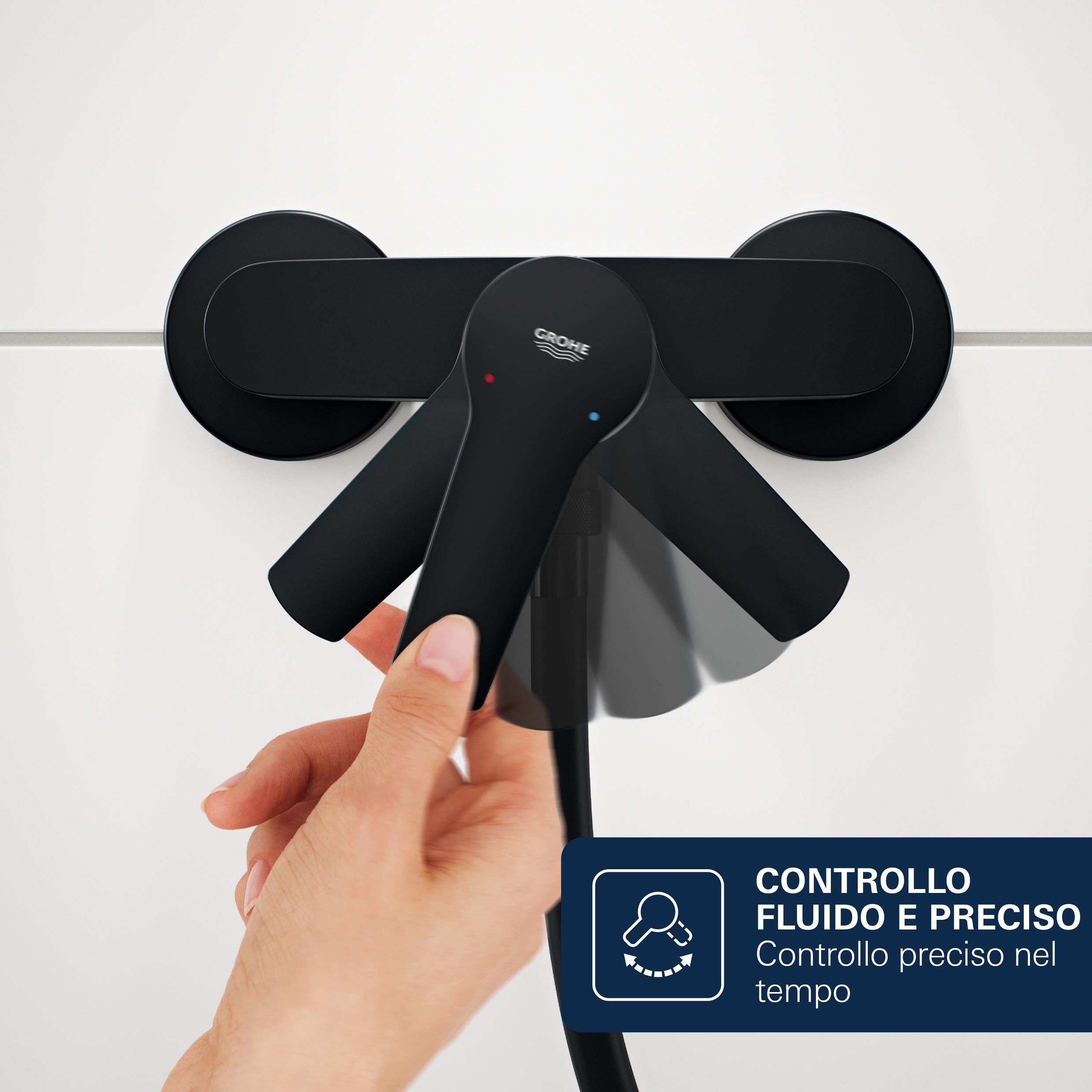 GROHE Start Edge 24116431 miscelatore doccia nero opaco a parete