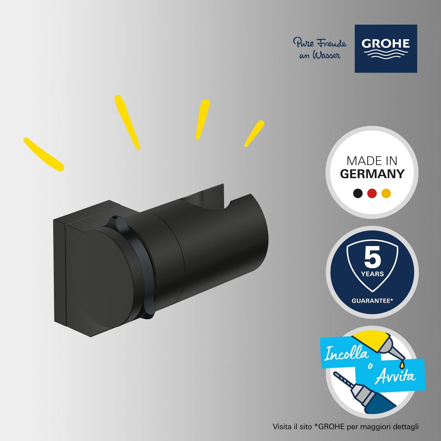 GROHE Vitalio Universal 261832431 portadoccia nero opaco metallo