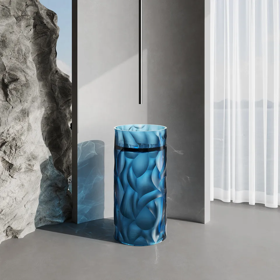 Sined Zefiro Blu lavandino colonna resina trasparente blu 45 cm