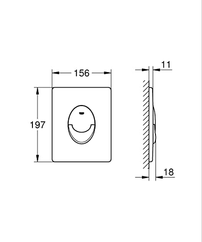 GROHE Start placca scarico wc doppio tasto 156x197 mm ABS