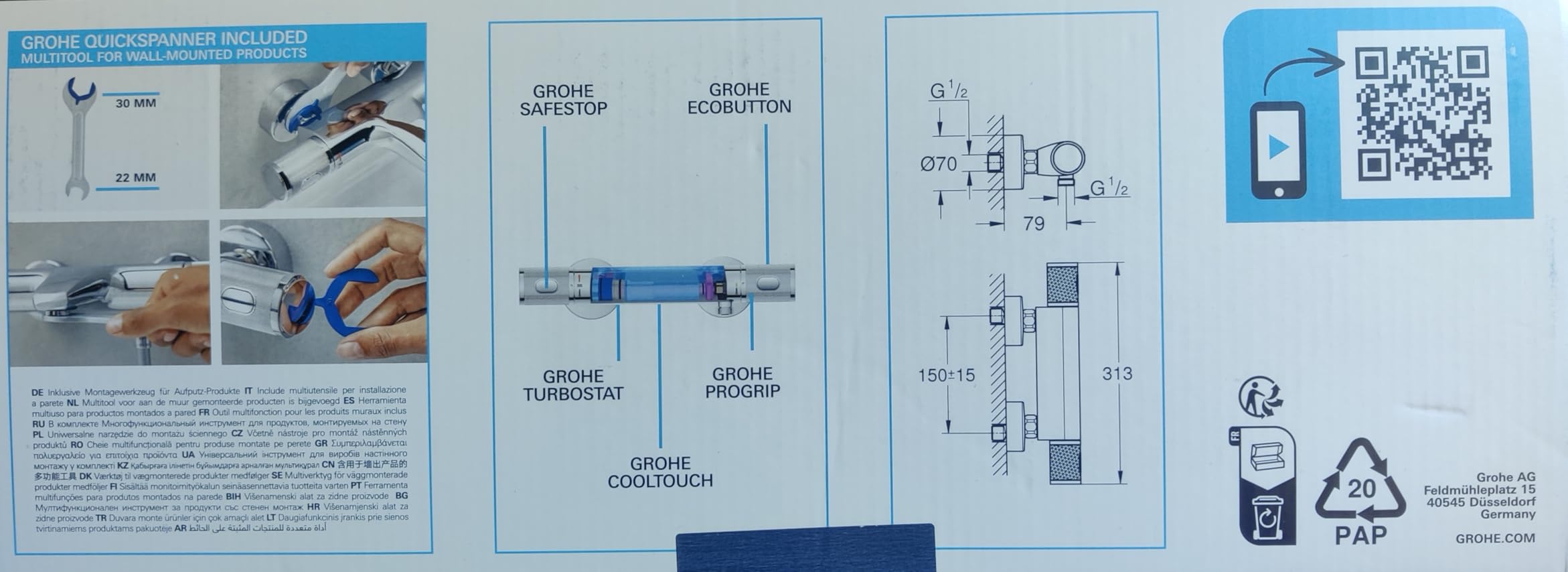 Grohe Precision Feel 34790000 Termostatico Doccia EcoButton