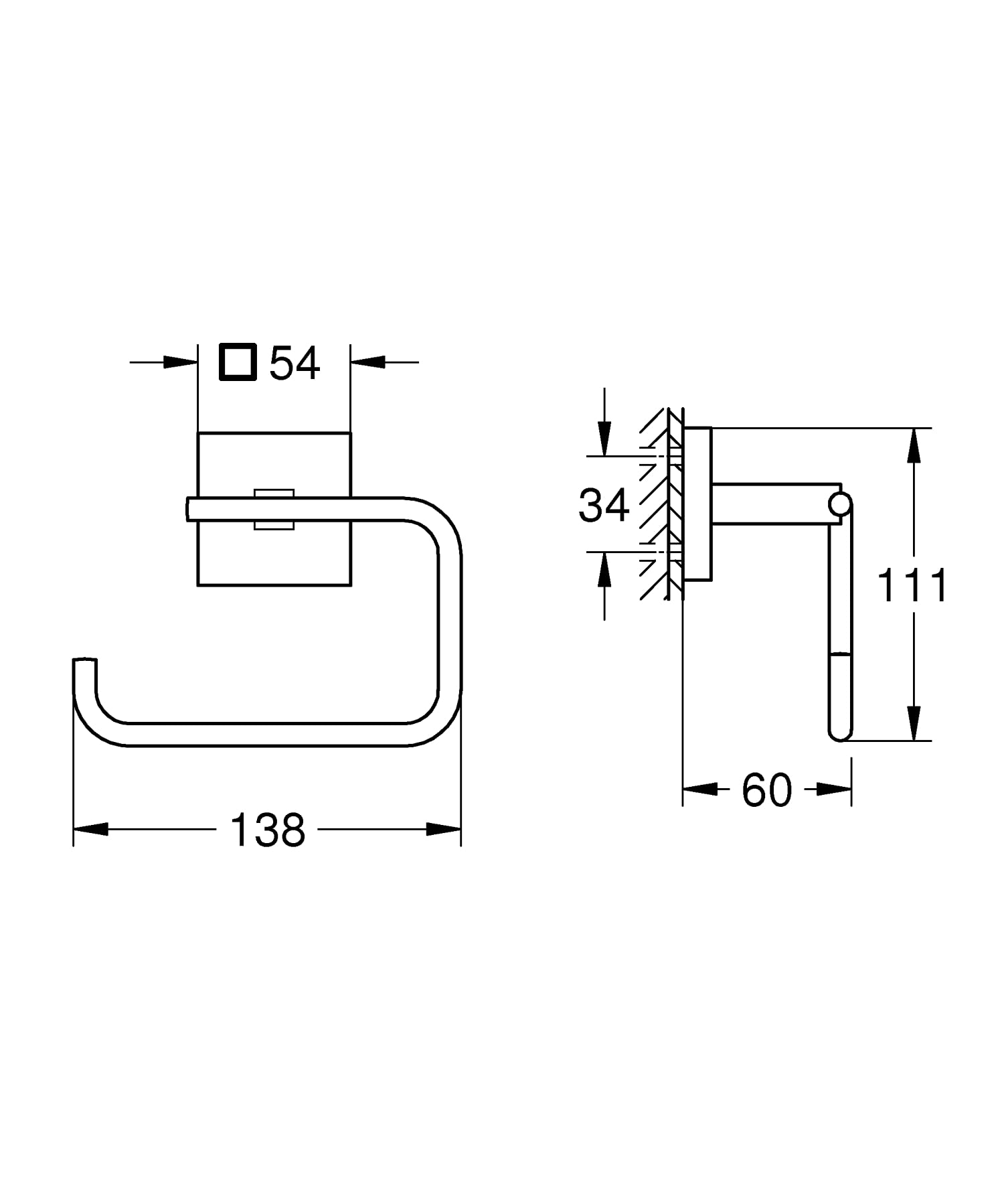 Grohe Start Cube 40978000 Portarotolo Carta Igienica Cromo