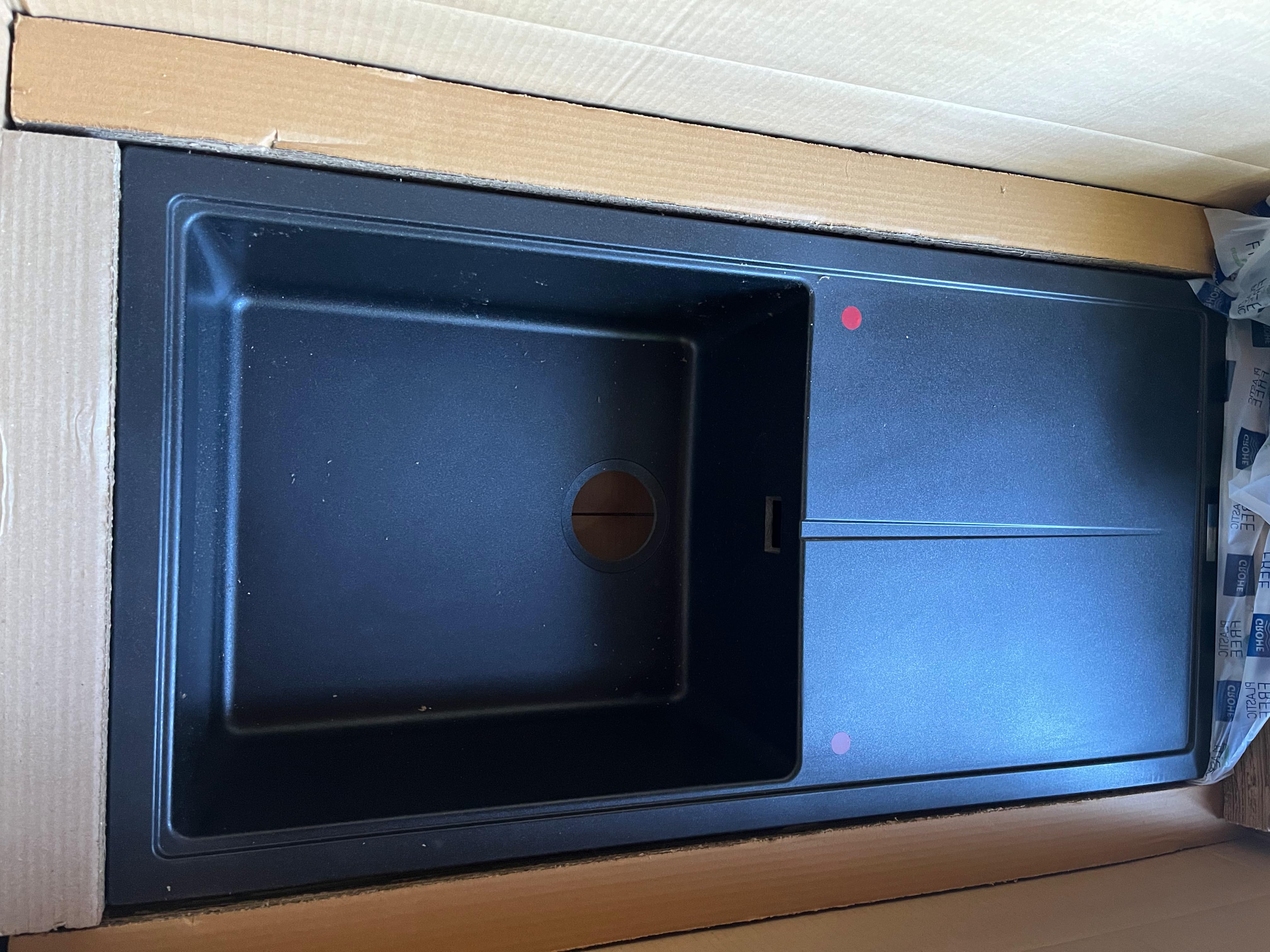 GROHE K400 Lavello Cucina Granito Nero 78x50 con Gocciolatoio