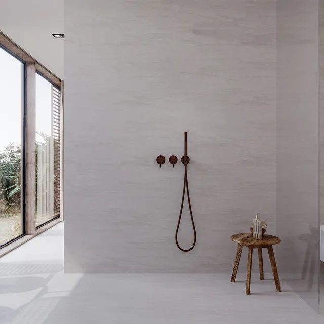 Sined Levante kit doccia a muro oro rosa inox