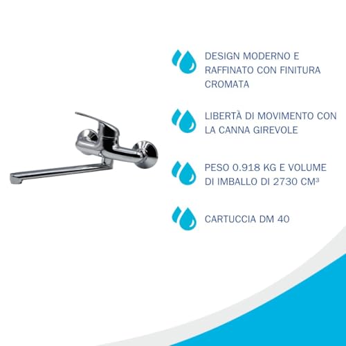 Fluxy Urano rubinetto cucina cromato canna girevole