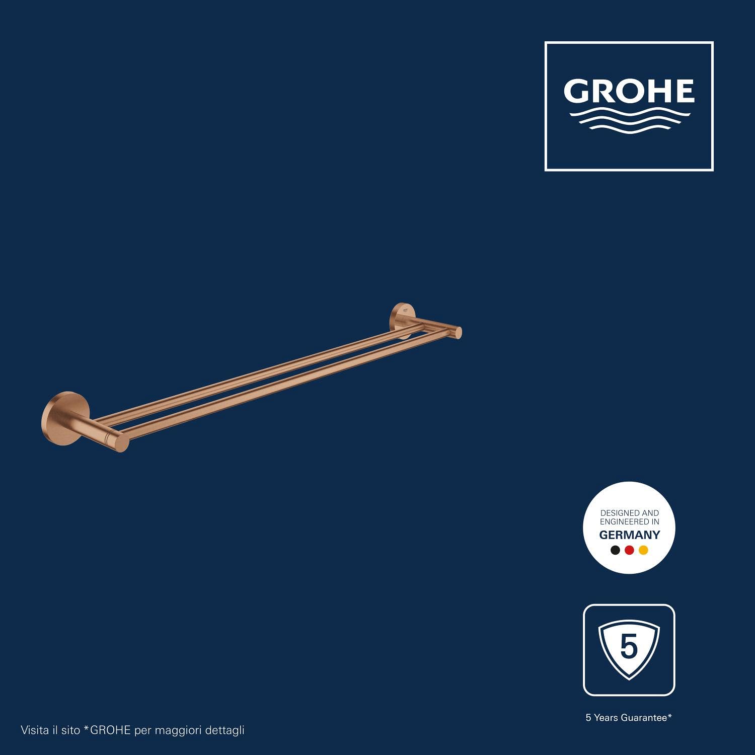 GROHE Start 41203DL0 portasciugamani doppio oro rosa 654 mm