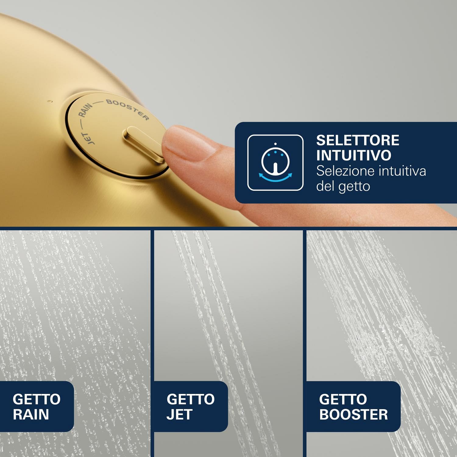 GROHE Vitalio Joy+ 120 134865GN00 set doccia oro 3 getti