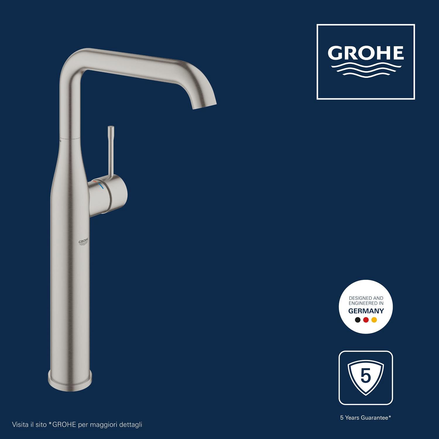 Grohe Essence New 32901DC1 rubinetto lavabo XL grigio