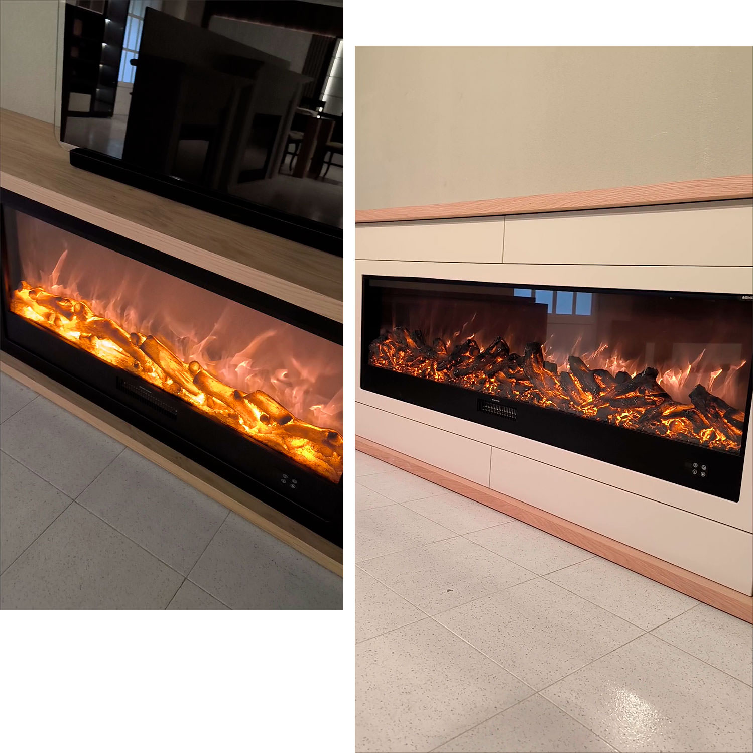 Sined Amiata 180 caminetto elettrico nero 180 cm
