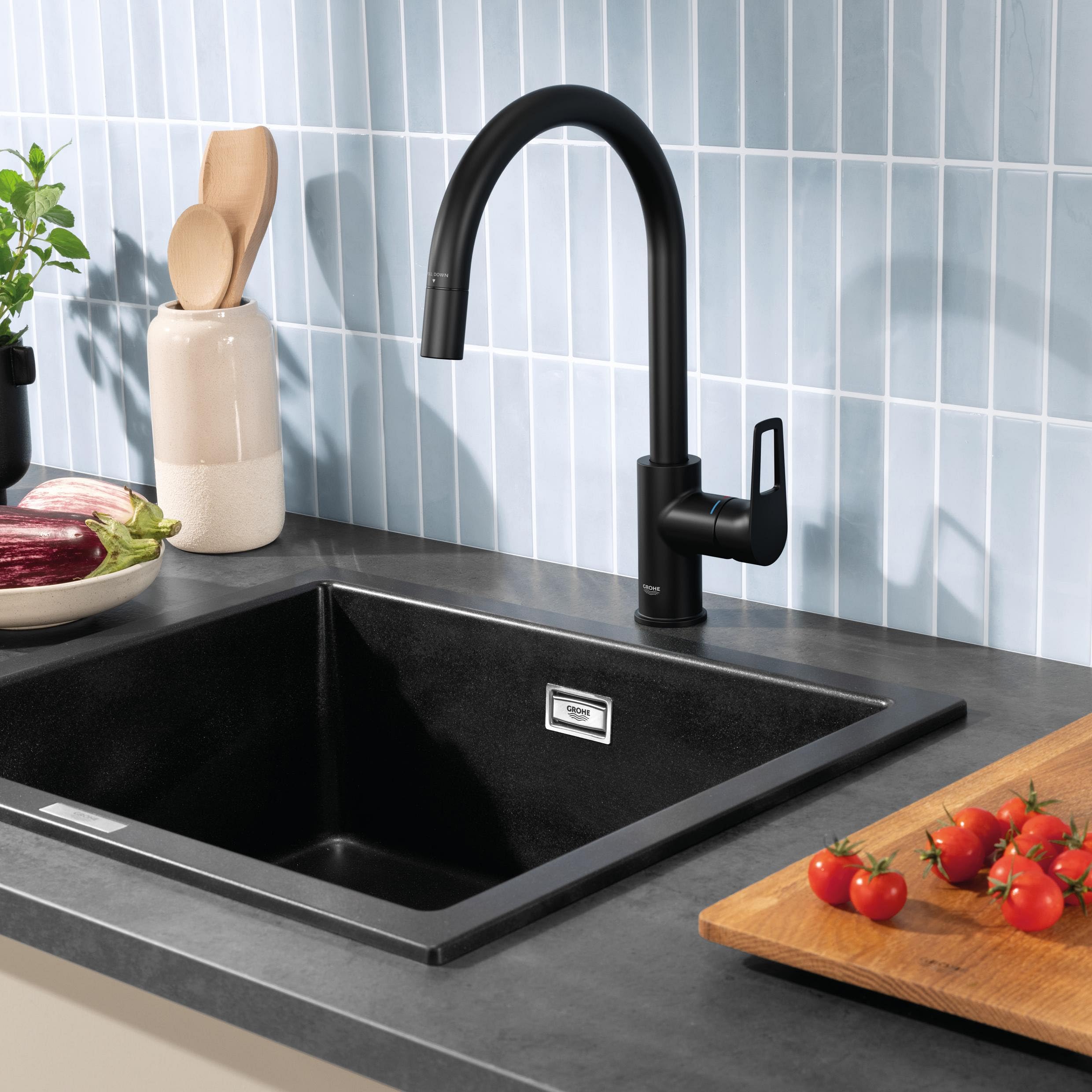 Grohe Start Loop miscelatore cucina estraibile nero opaco