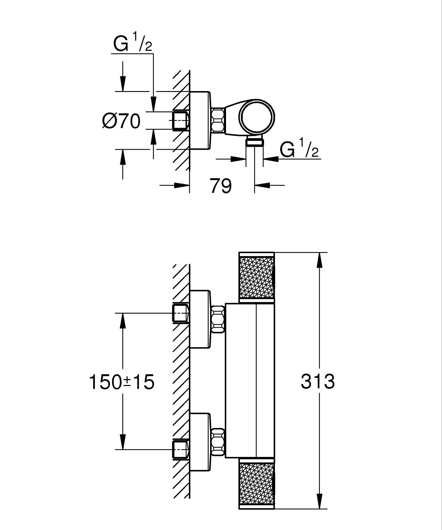 Grohe Precision Feel 34790000 Termostatico Doccia EcoButton
