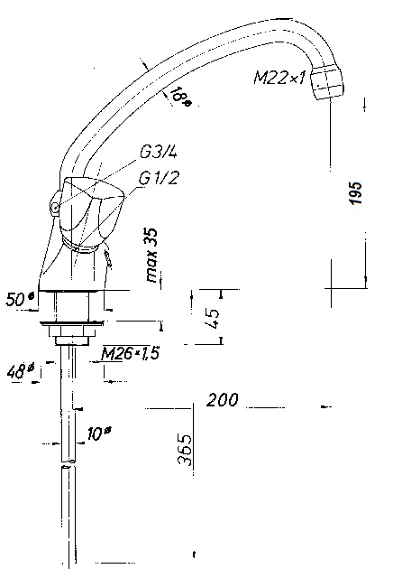 Schmiedl GS1071P miscelatore cucina monoforo due maniglie