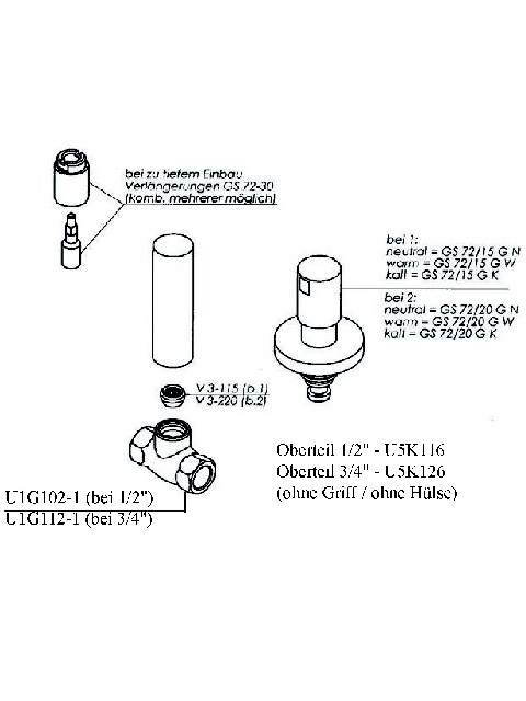 Schmiedl GS0072U1G parte esterna valvola incasso
