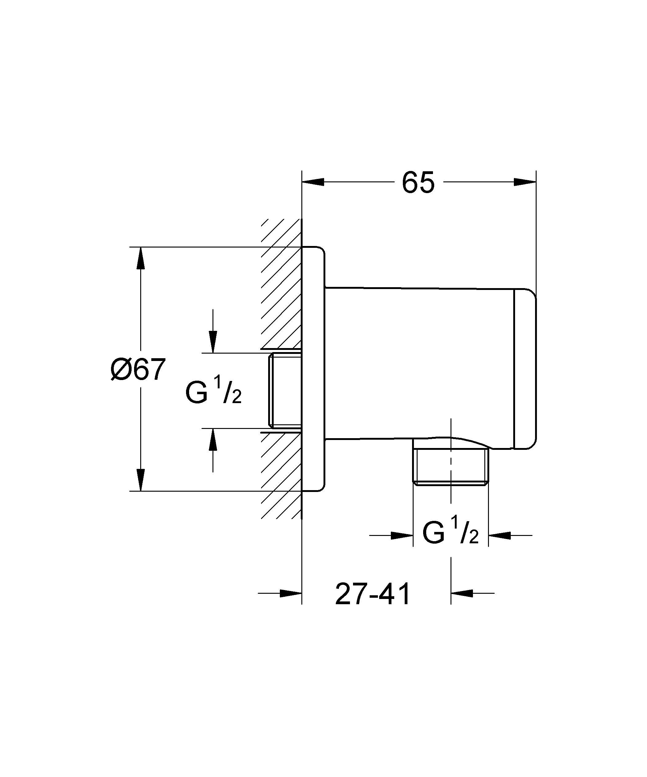 GROHE Vitalio 26963001 Presa Acqua a Muro Doccia Cromo