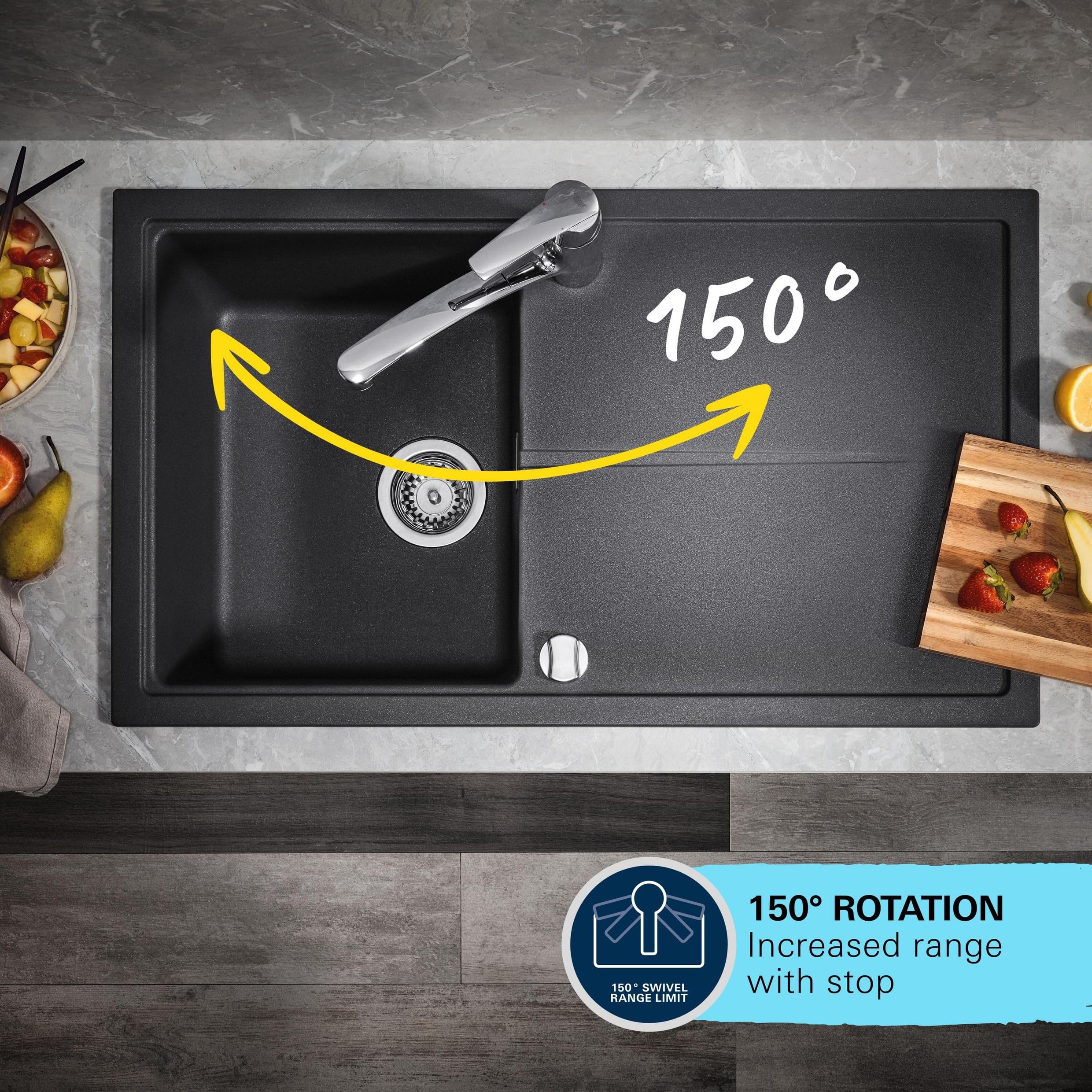 GROHE Start rubinetto cucina bocca alta U nero 304702430