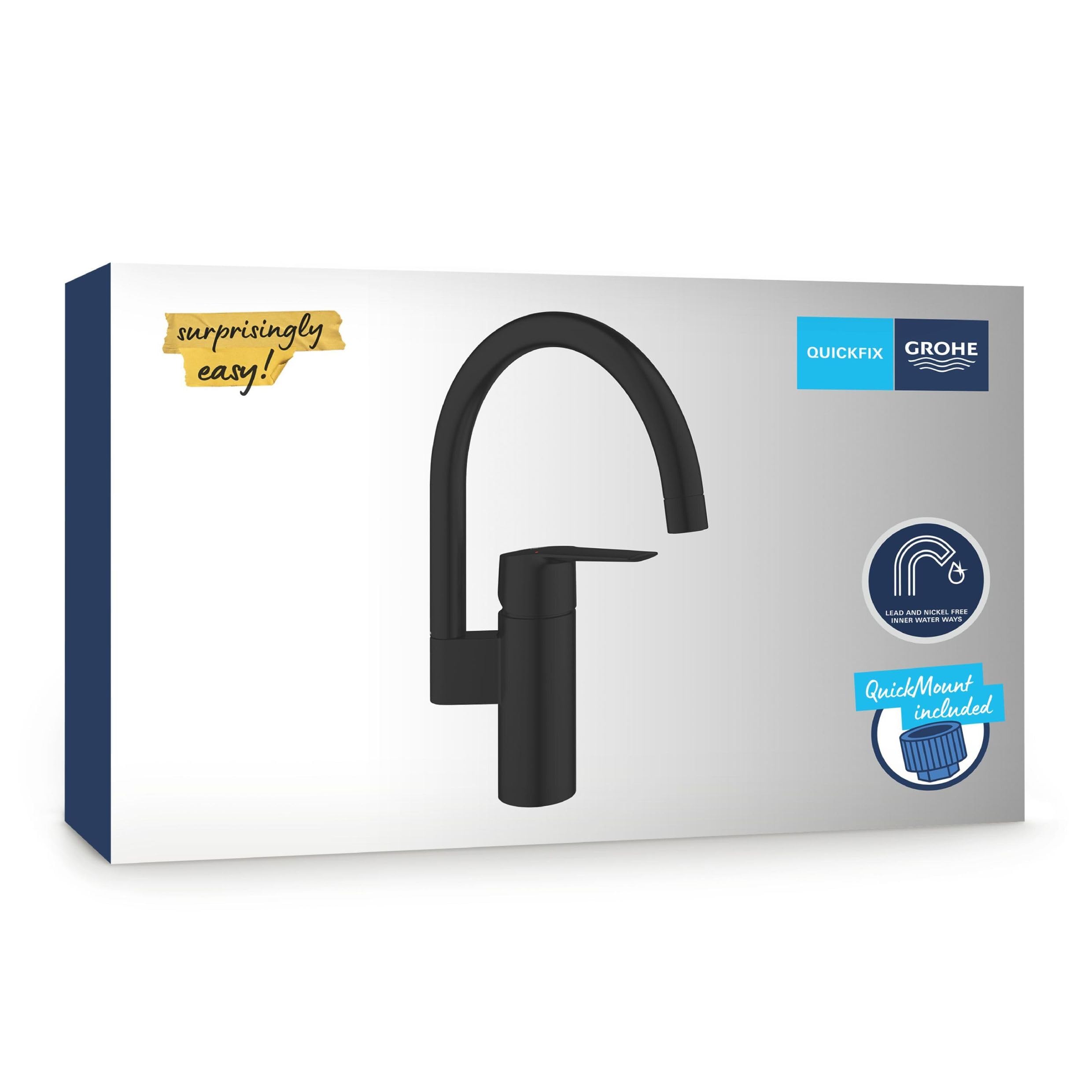 GROHE Start QuickFix miscelatore cucina nero opaco bocca C