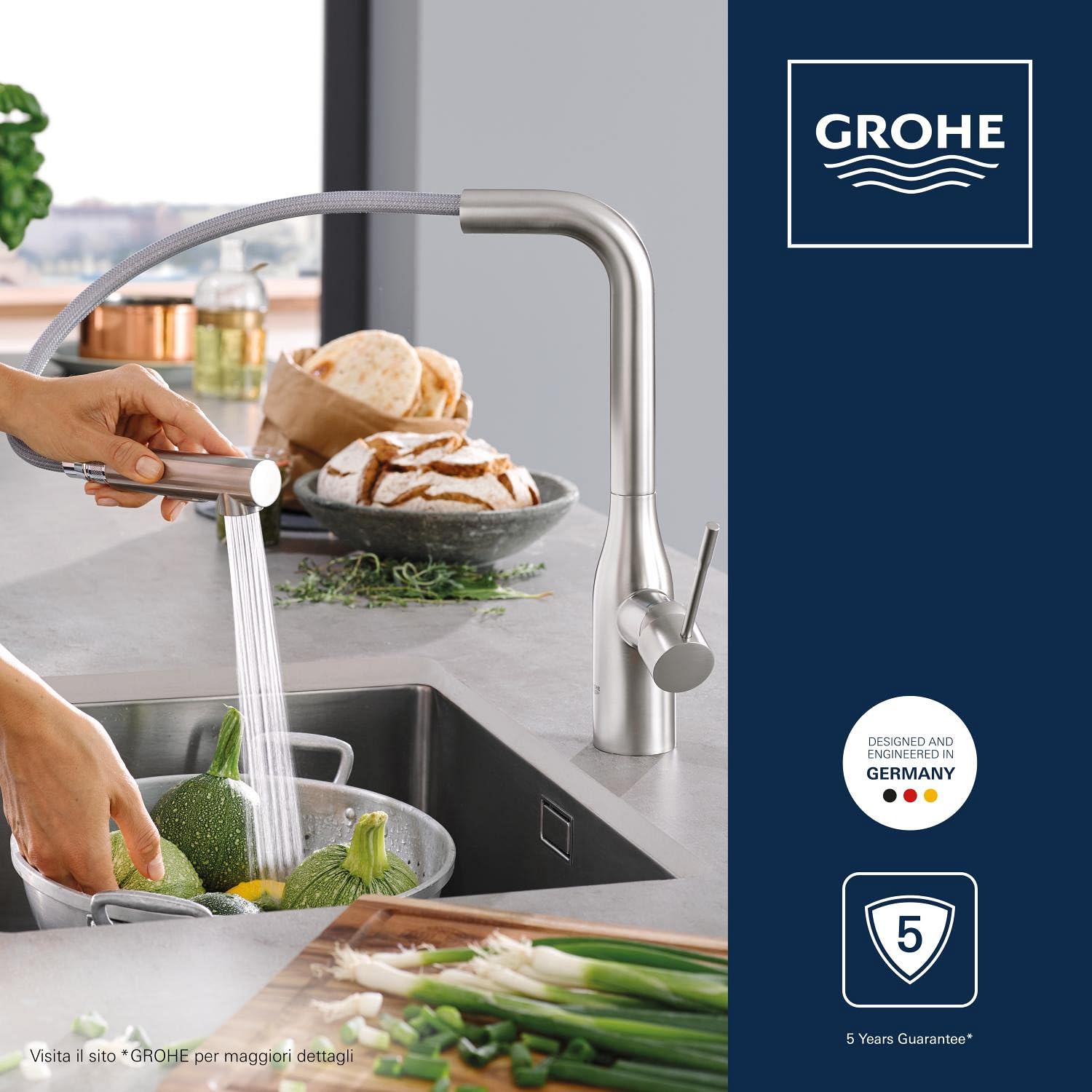 GROHE Essence 30270DC0 miscelatore cucina bocca alta