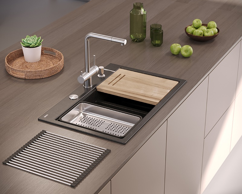 Tubico Kitchen River miscelatore cucina 3 vie estraibile