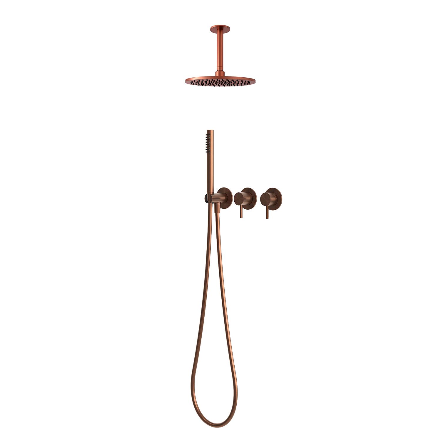Sined Kit Doccia Soffitto Corto 30 Oro Rosa acciaio 316L