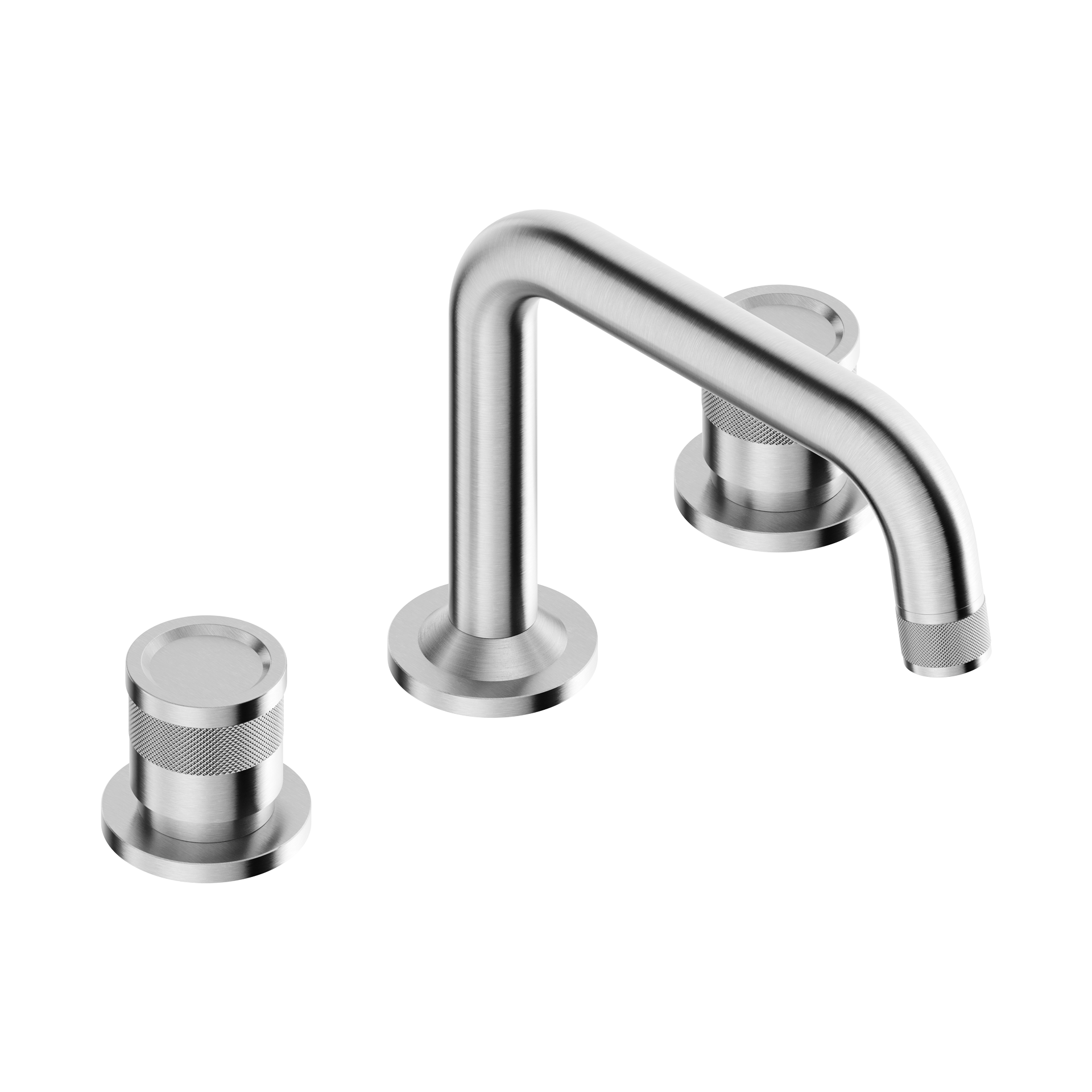 Tubico Volga miscelatore lavabo 3 fori bocca bassa inox