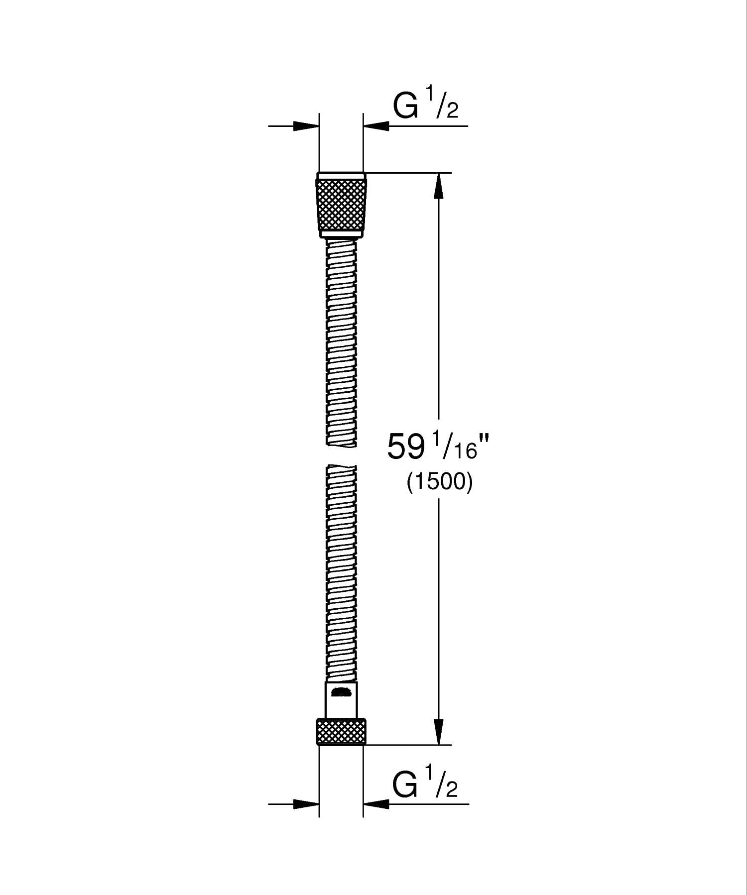 GROHE VitalioFlex 22108000 flessibile doccia 1,5 m metallo