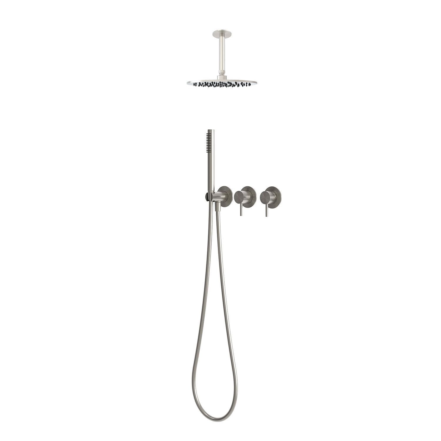 Sined Kit Doccia Soffitto Corto 30 cm Inox