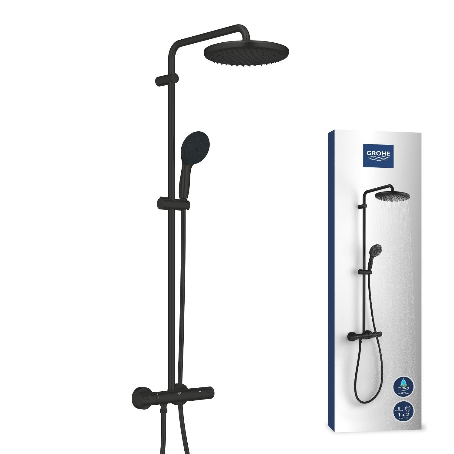 GROHE Vitalio Comfort 266962431 colonna doccia nero squadrato