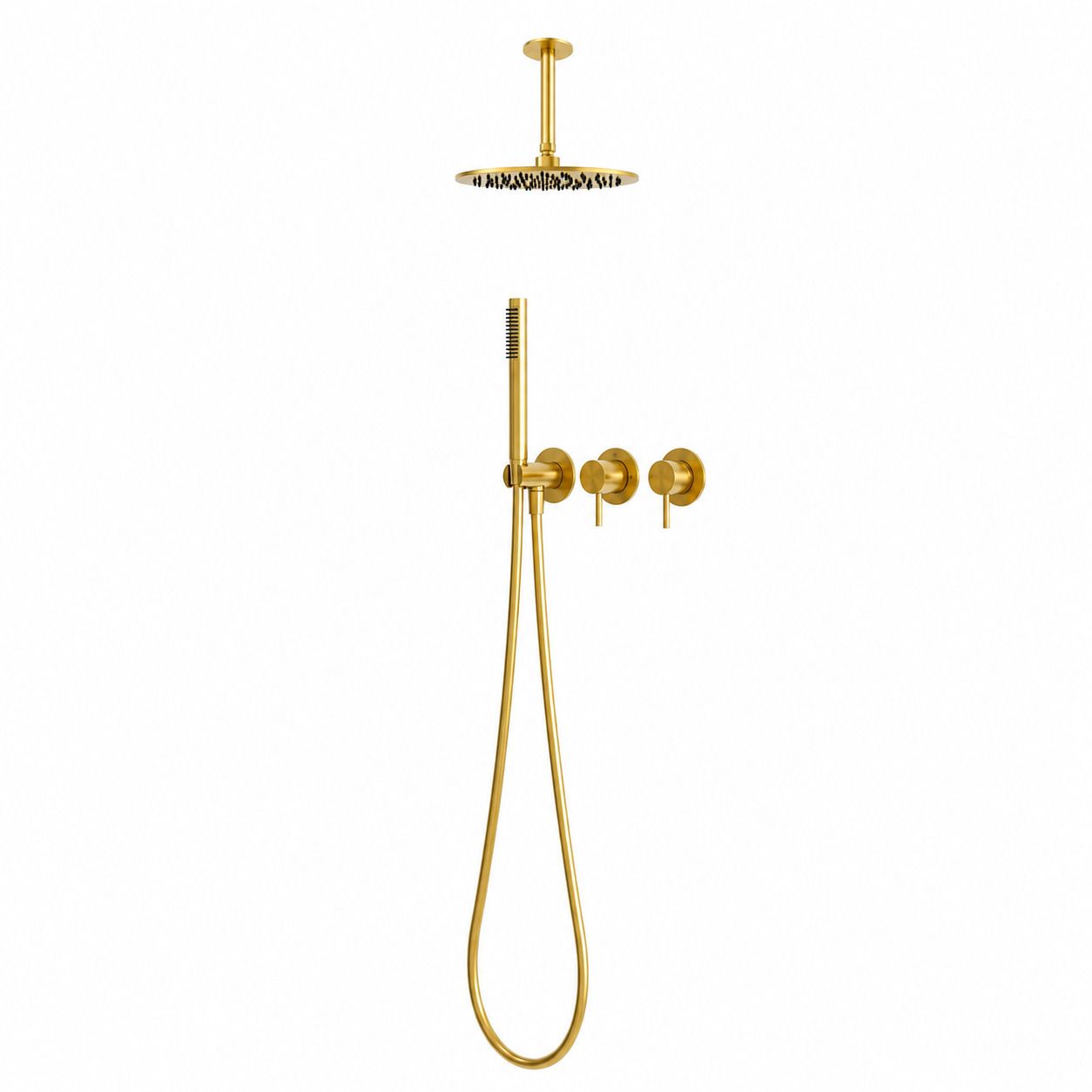 Sined Soffitto Corto 25 Oro kit doccia a soffitto 25 cm