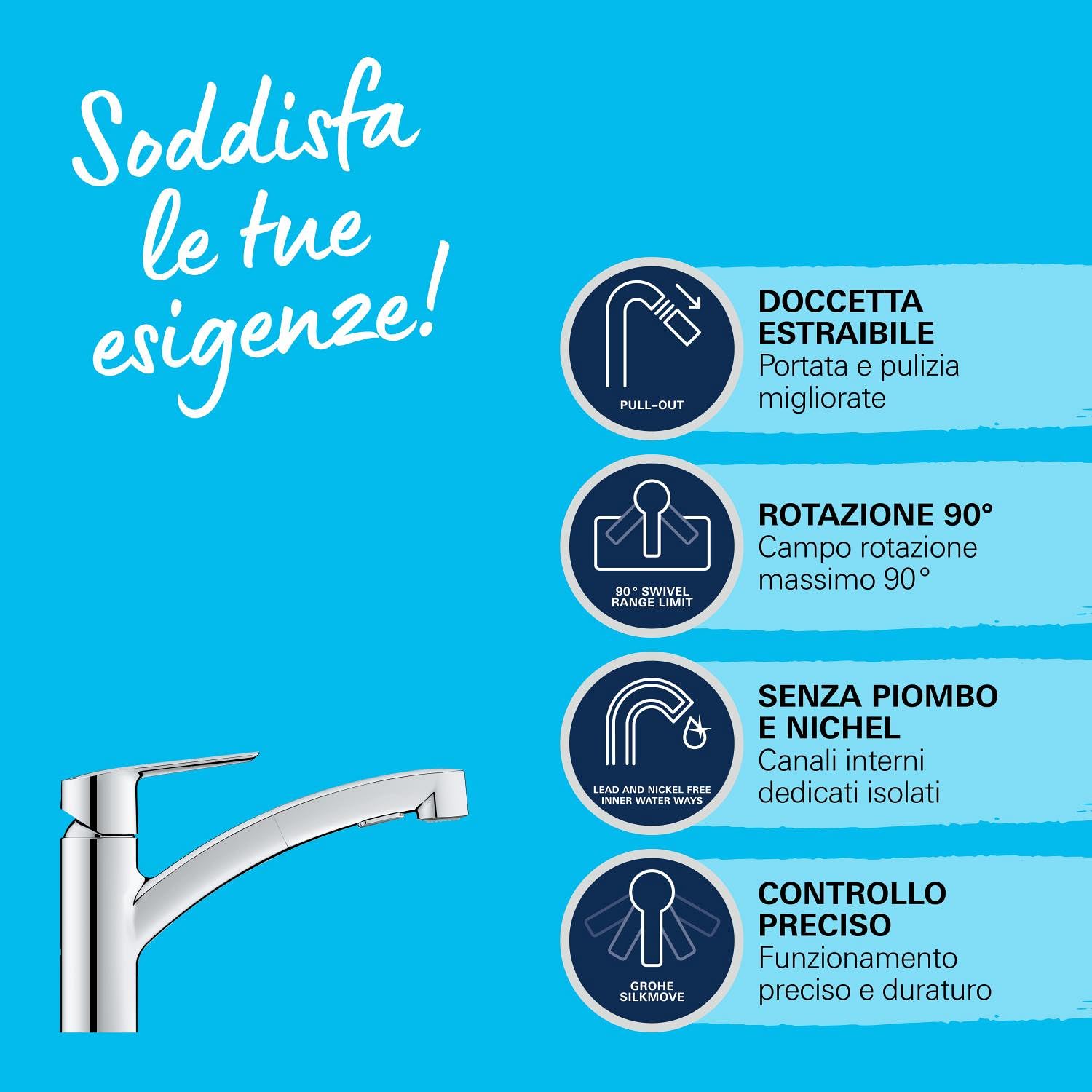 GROHE Start QuickFix miscelatore cucina doccetta estraibile