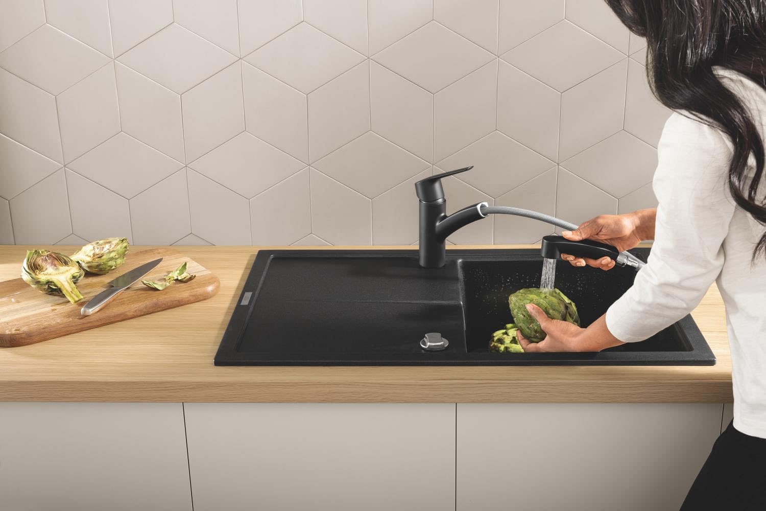 Grohe Start 303072431 miscelatore cucina nero doccetta 2 getti