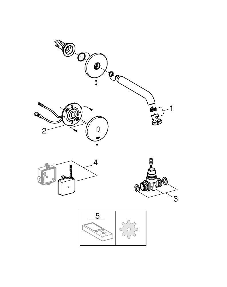 Grohe Essence E 36447000 rubinetto lavabo a parete cromo 230V