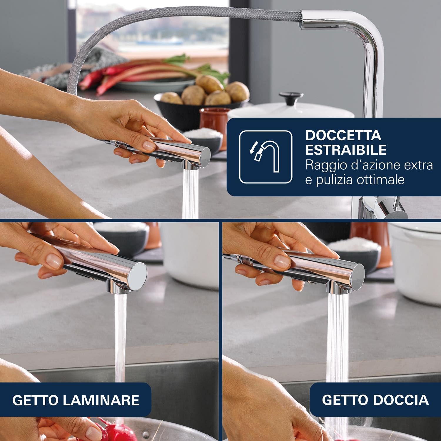 GROHE Essence 30270000 rubinetto cucina cromo estraibile