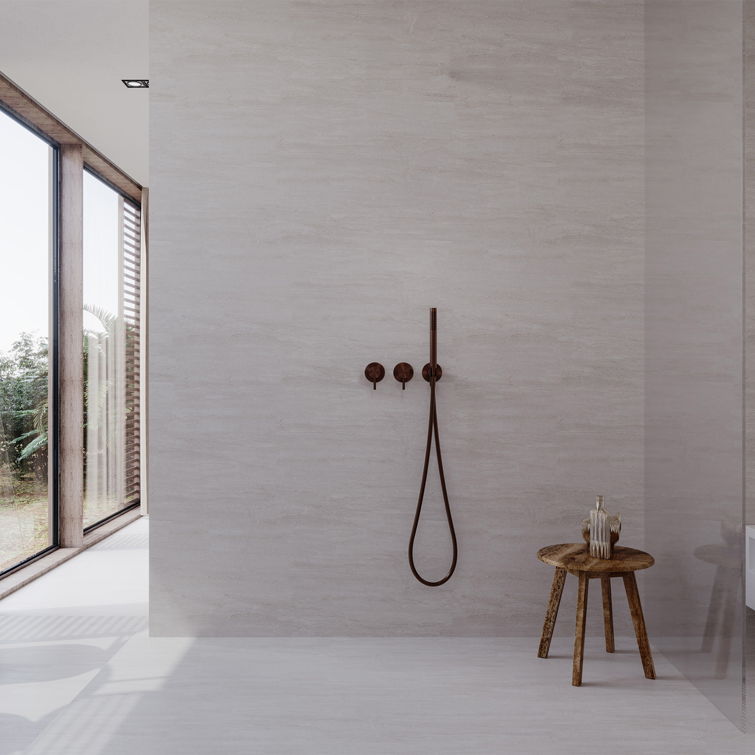 Sined Levante kit doccia a muro oro rosa inox