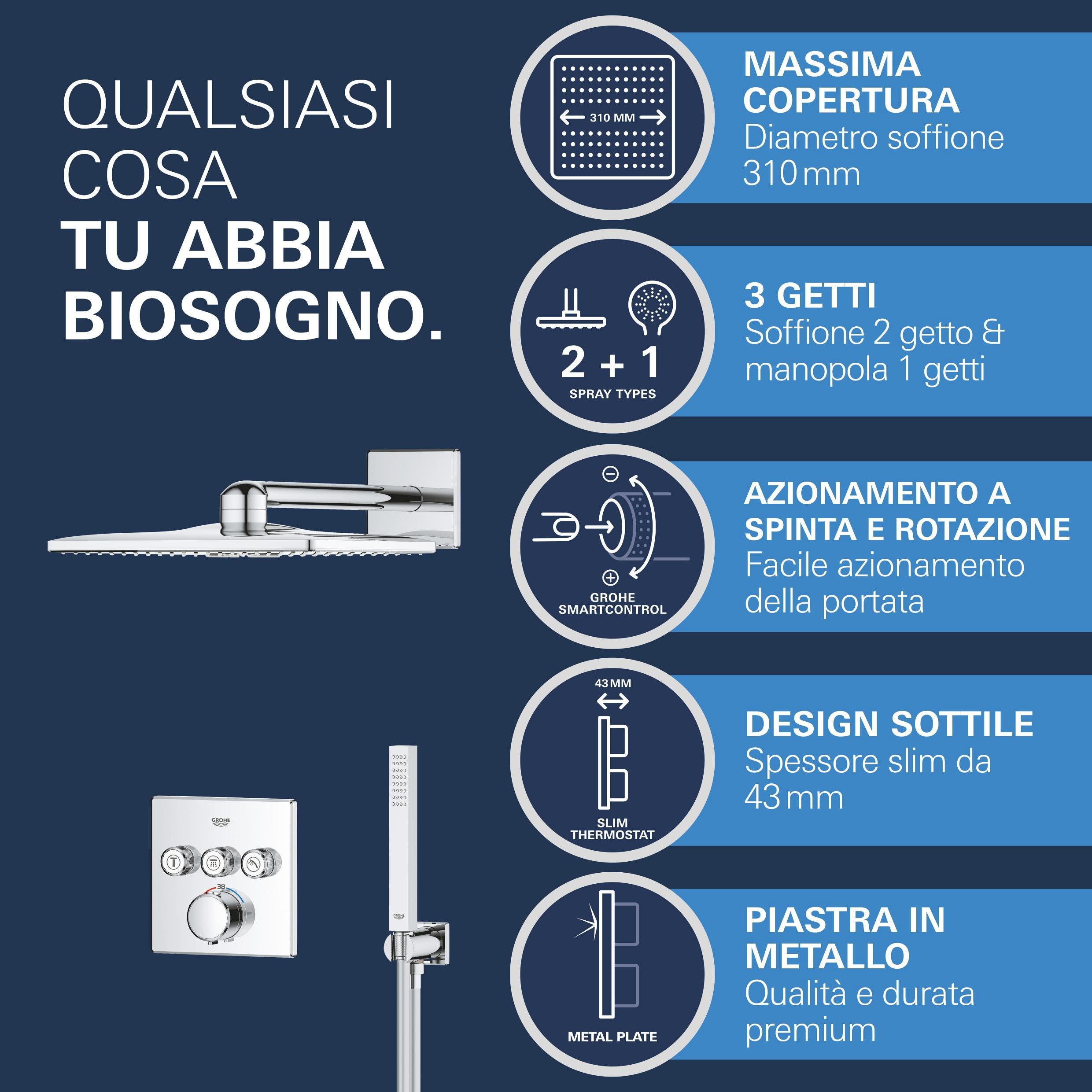 GROHE Precision SmartControl 34875000 sistema doccia 3 vie 310 cromo