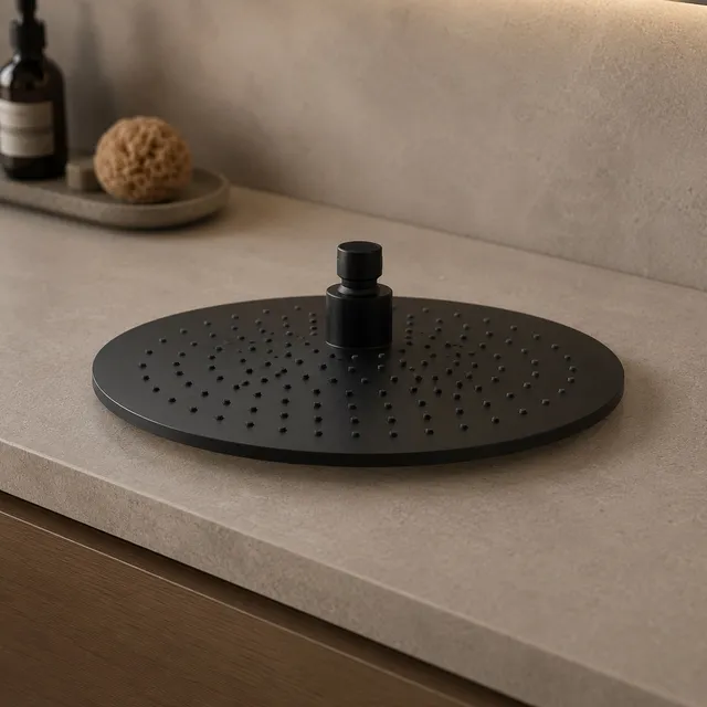 Sined Levante 25 soffione doccia nero 25 cm inox