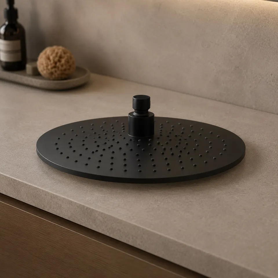 Sined Levante 25 soffione doccia nero 25 cm inox
