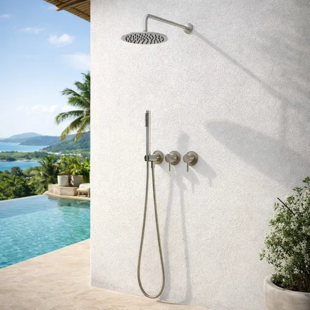 Sined KIT-DOCCIA-PARETE-25-INOX kit doccia 25 cm acciaio