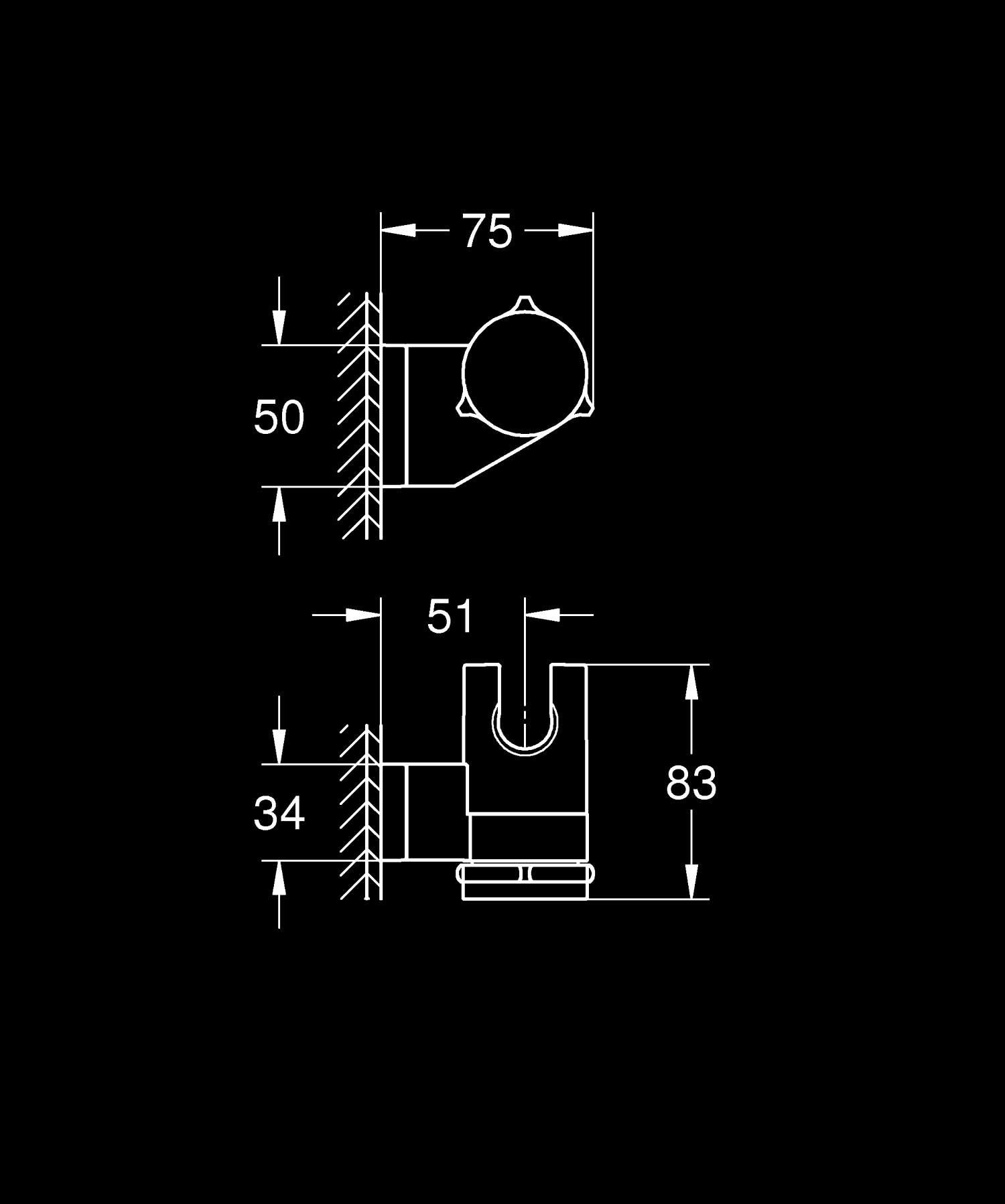 GROHE Vitalio Universal 261832431 portadoccia nero opaco metallo