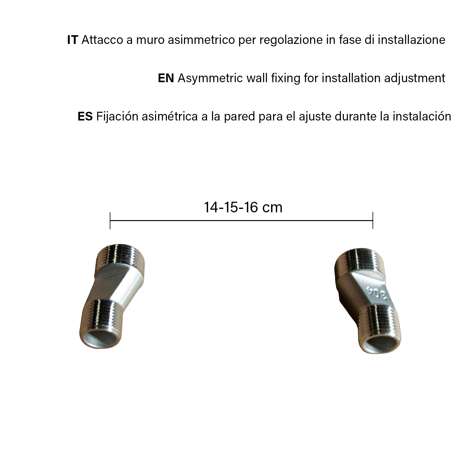 Sined Levante miscelatore vasca doccia muro inox