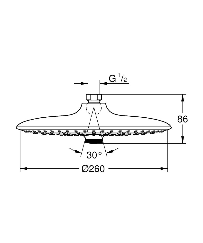 Grohe Rainshower 26457000 soffione 260 mm 3 getti cromo