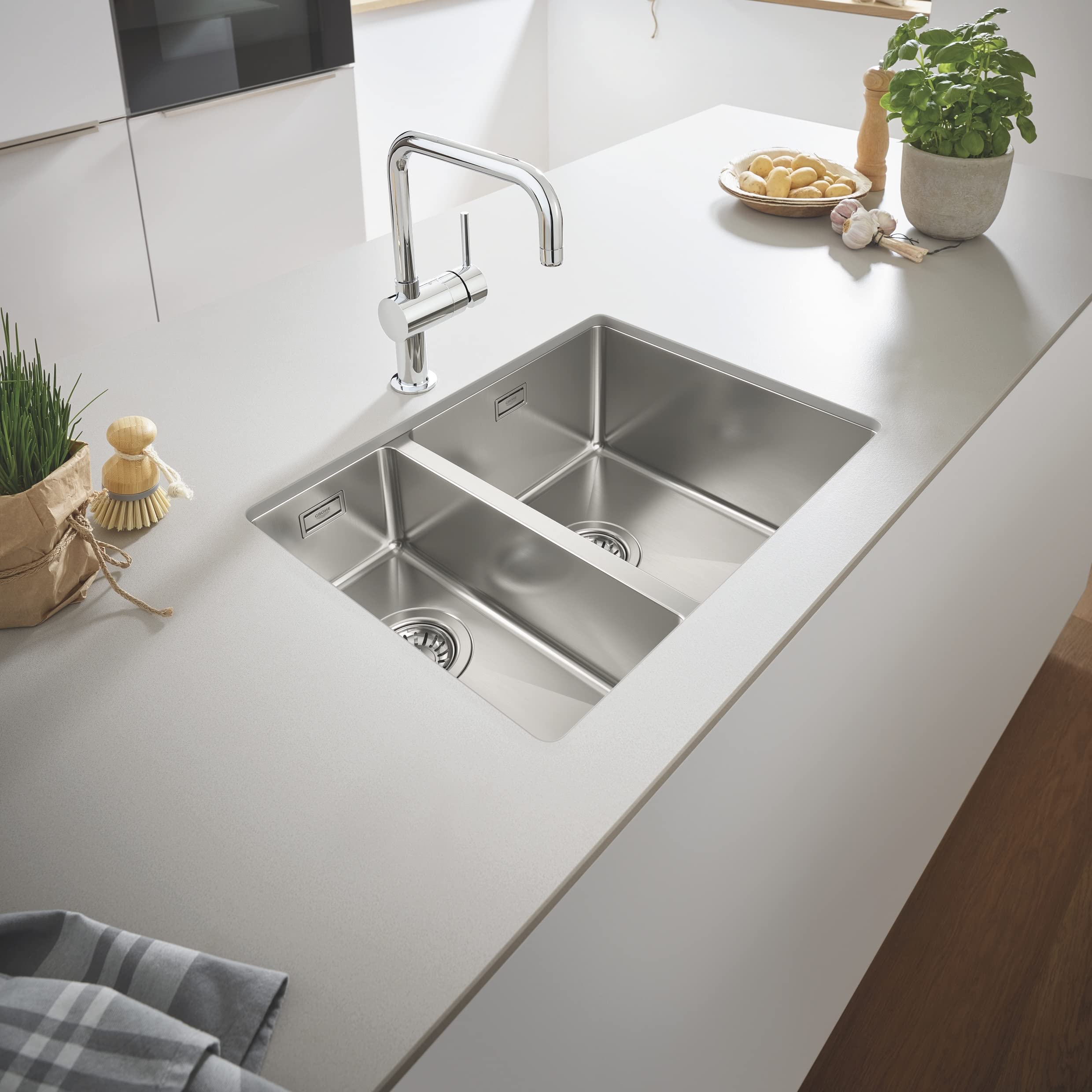 Grohe K700U 31576SD1 Lavello Cucina Acciaio 1 Vasca e Mezzo