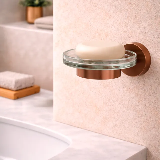 Sined Levante Portasapone a Muro Oro Rosa Inox