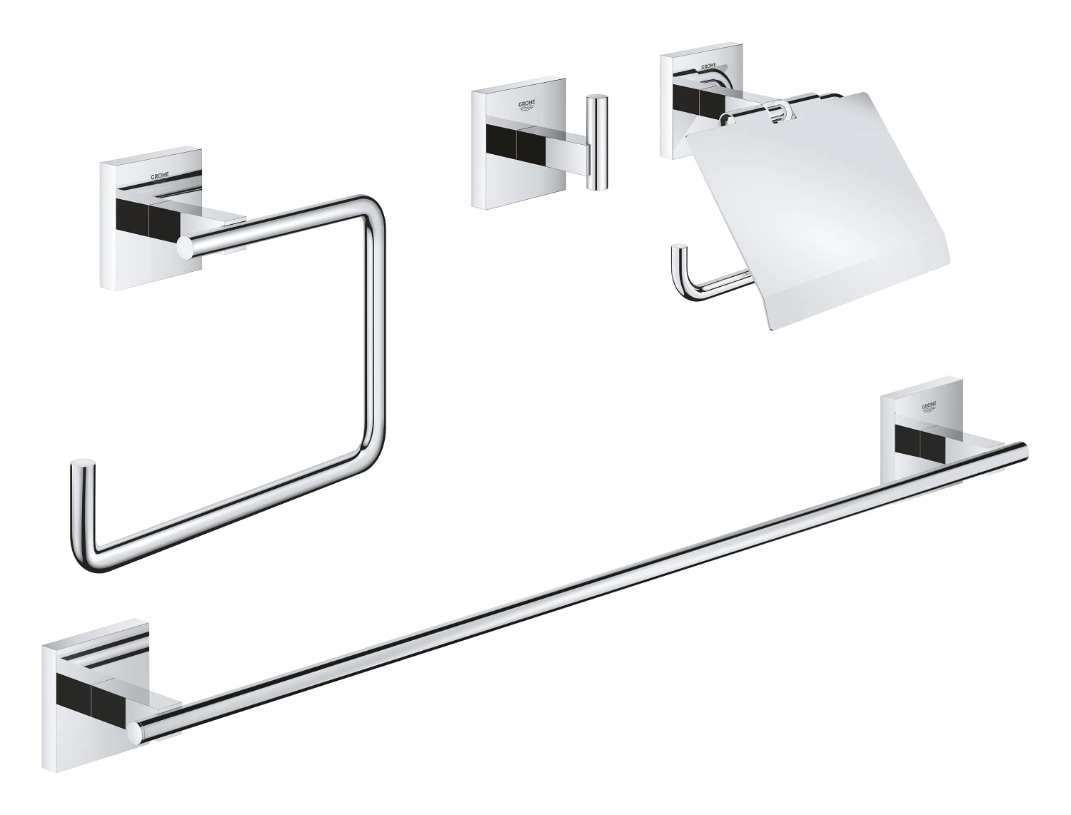 Grohe Start Cube 41115000 set accessori bagno cromo 4 pezzi metallo