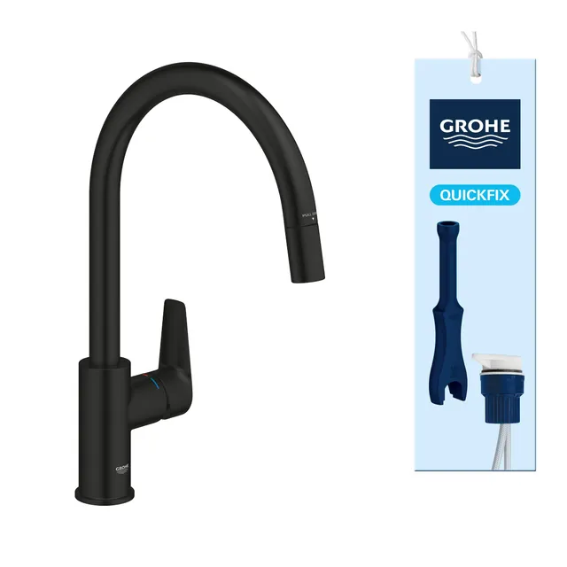 GROHE Start Edge miscelatore cucina estraibile nero opaco