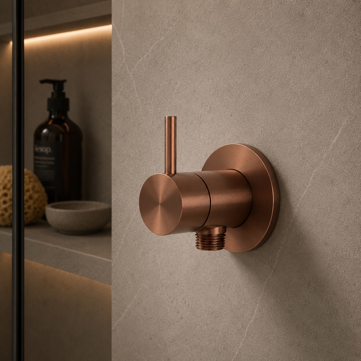 Sined Miscelatore Muro Attacco Shattaf Oro Rosa miscelatore inox