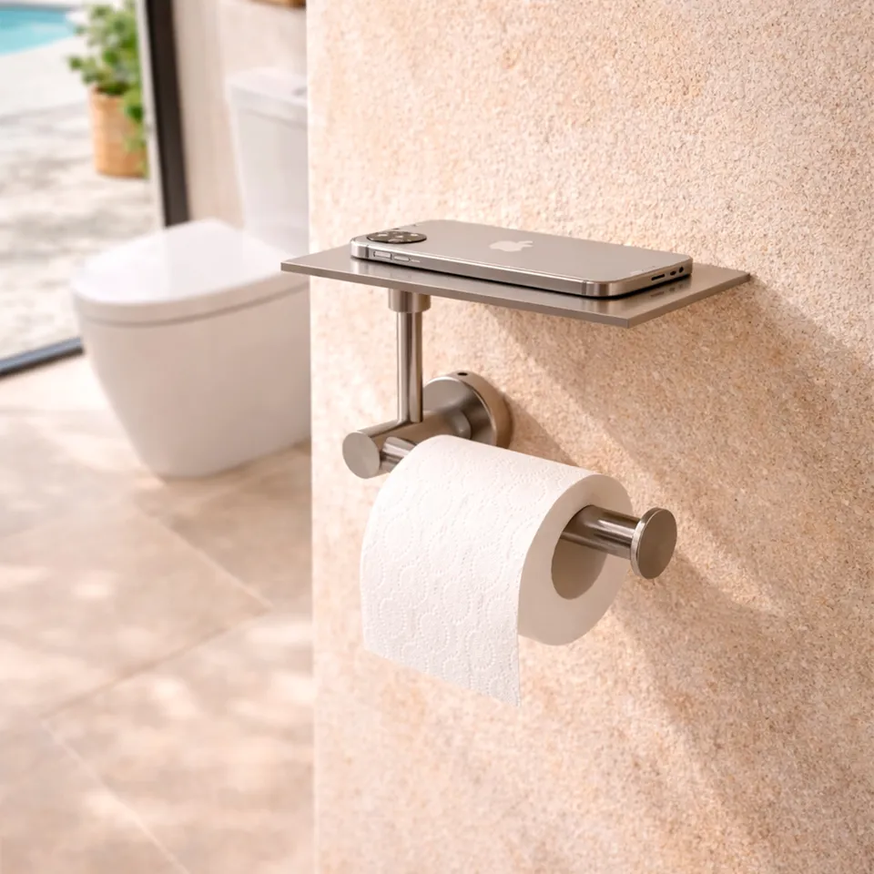 Sined Levante portarotolo con appoggio inox satinato