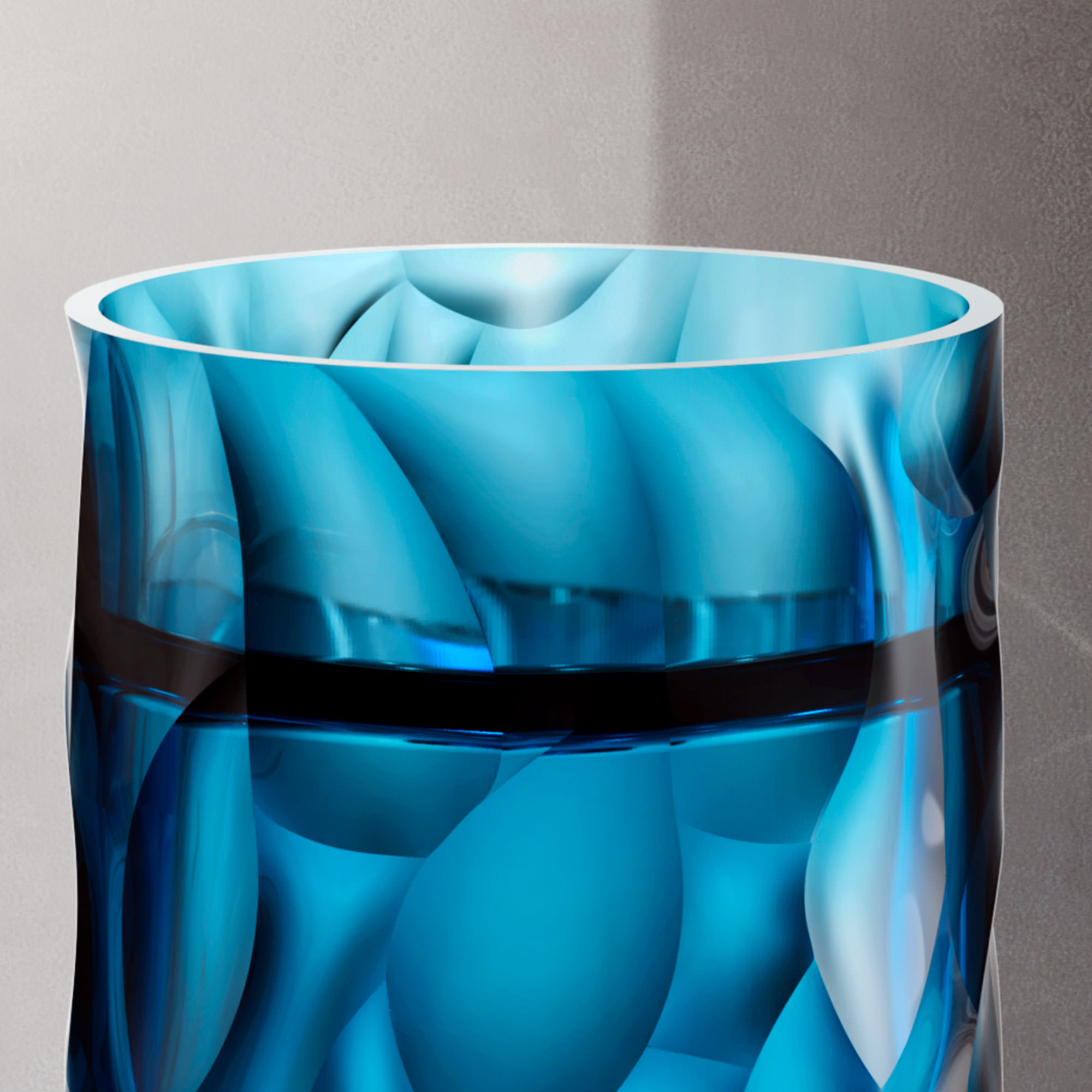 Sined Zefiro Blu lavandino colonna resina trasparente blu 45 cm