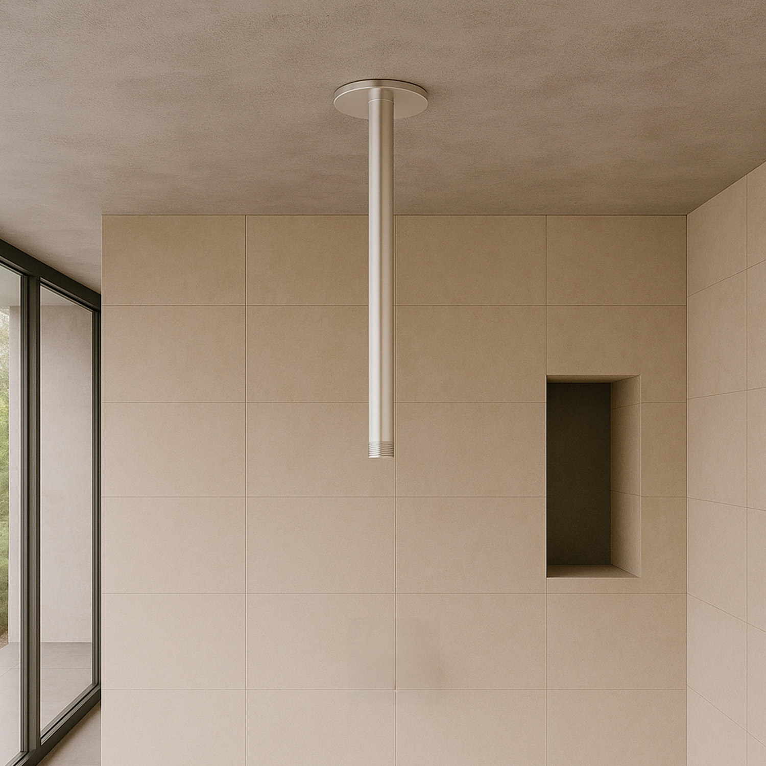 Sined Levante Lungo Braccio Doccia Soffitto Inox 24 cm