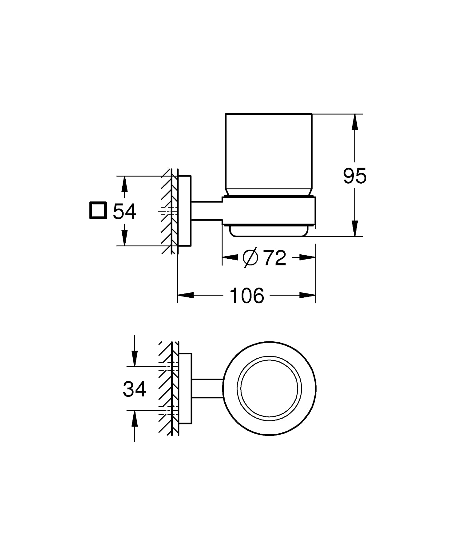 GROHE Start Cube portabicchiere vetro cromo 41097000