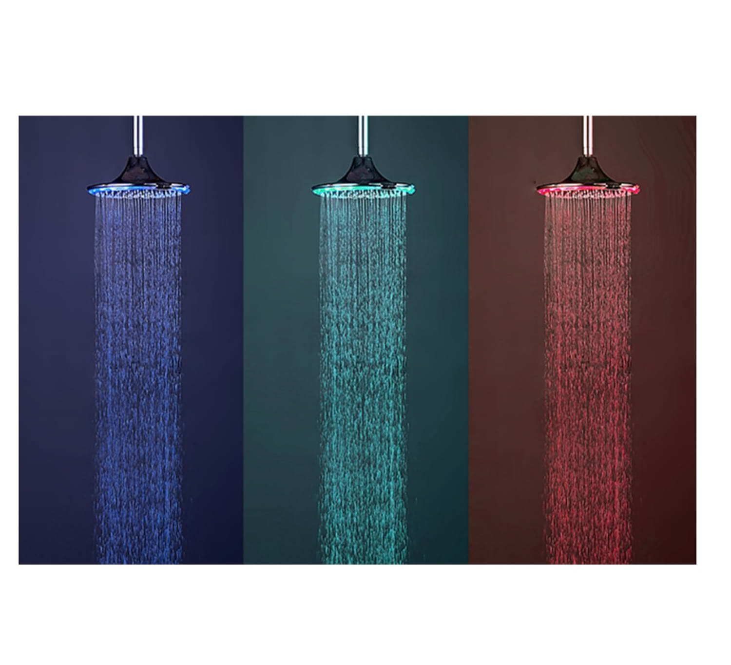 Sined Led 3 soffione doccia 24 cm 3 getti grigio
